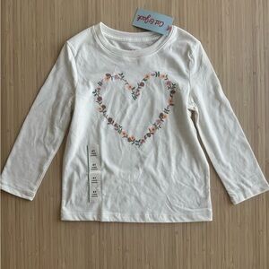Target cat&jack heart white long sleeve t shirt 4T toddler girl